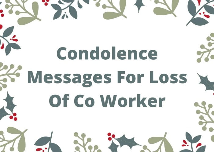 condolence message for death of a colleague