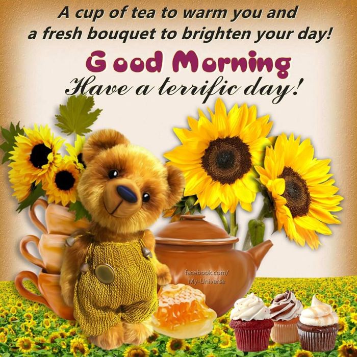 warm brighten tea morning good terrific bouquet fresh cup