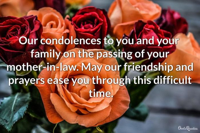 short condolence message for mother in law