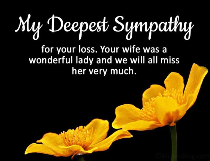 short condolence messages for loss of wife