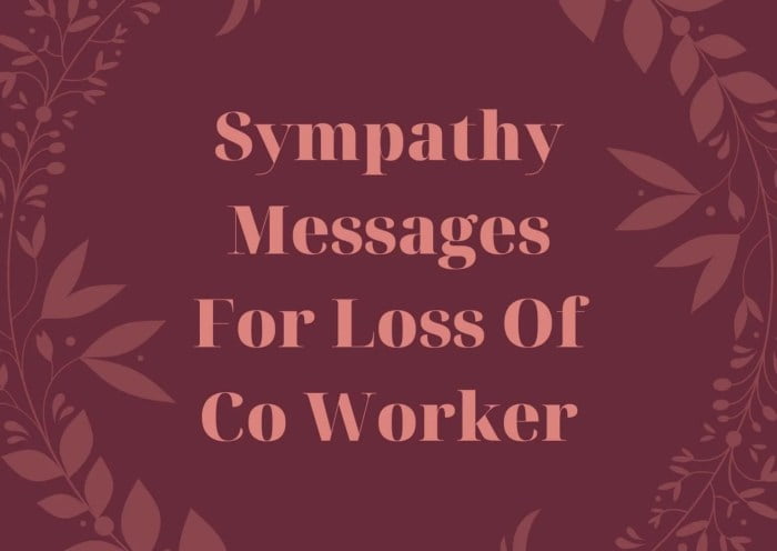 short condolence message for a colleague