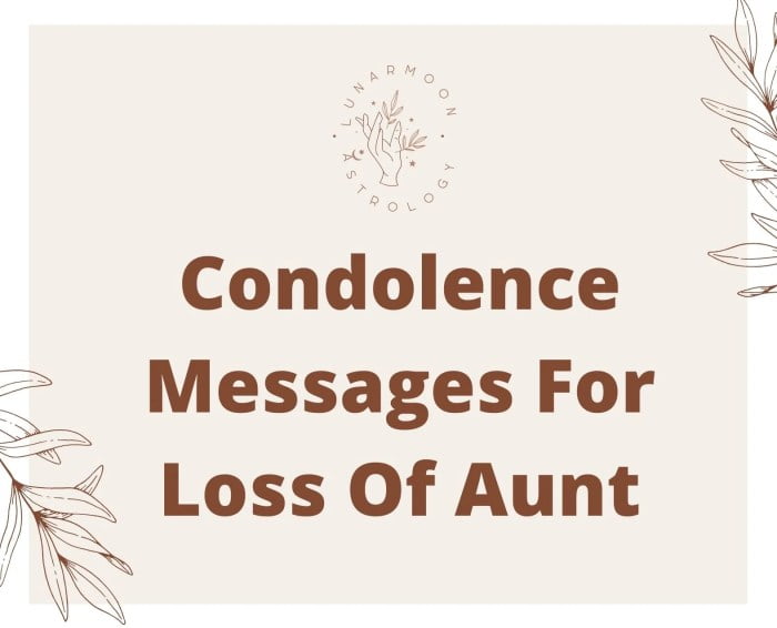 condolence message for aunt