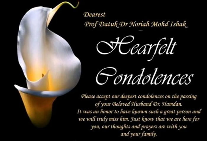 condolence deepest accept please passing wishes beloved greetings off comments