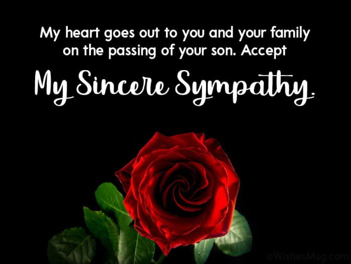 condolence messages for loss of son