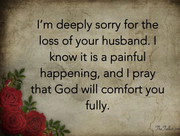 condolence messages for loss of husband