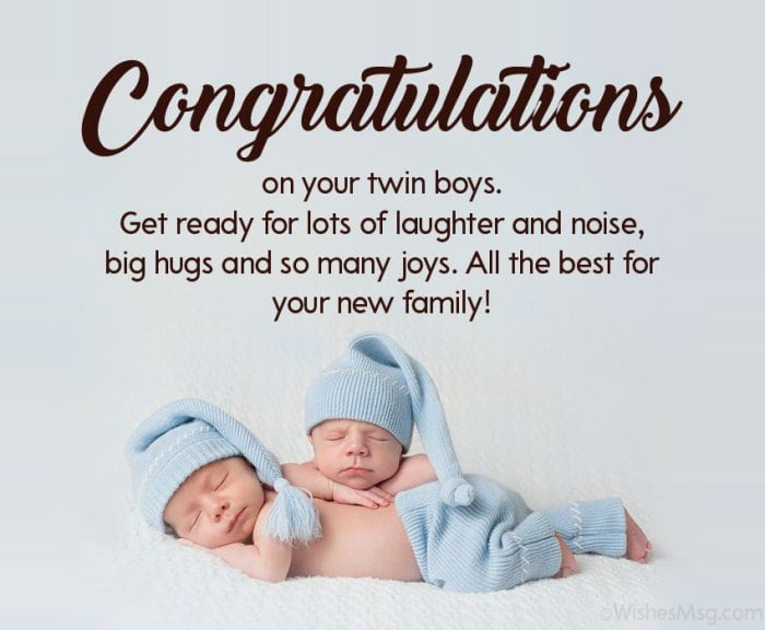 card baby shower twins messages twin cute admin