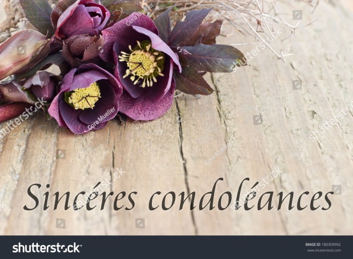 condolences message french
